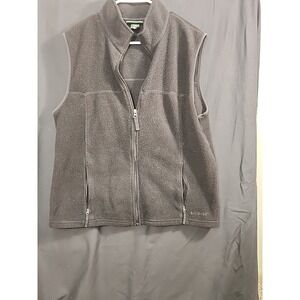 L.L. Bean Black Fleece  Zip Vest Adult Med Hand‎ Pockets